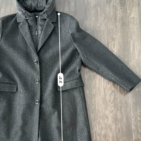 Black & Grey Express XL Men's Jacket with zip-in hooded bib - Picture 9 of 13